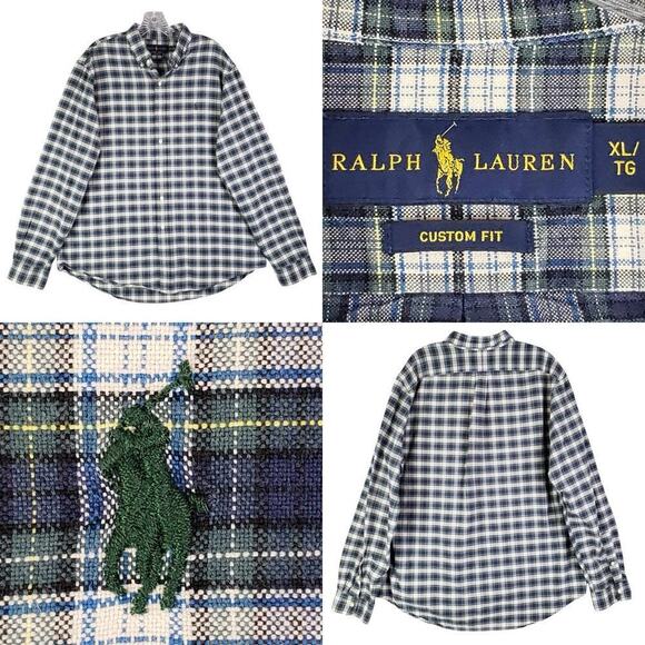 Polo Ralph Lauren Other - Polo Ralph Lauren Oxford Shirt Mens Size XL Blue Green Plaid LS Button Down